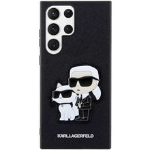 Заредете изображение във визуализатора на галерията – Original KARL LAGERFELD Case Saffiano Karl&amp;Choupette KLHCS23LSANKCPK for Samsung Galaxy S23 Ultra black
