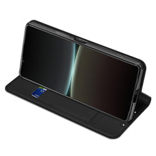 Заредете изображение във визуализатора на галерията – Dux Ducis Skin Pro case for Sony Xperia 5 IV flip cover card wallet stand black
