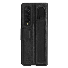 Заредете изображение във визуализатора на галерията – Nillkin Aoge Leather Case Flexible Armored Genuine Leather Case with Pocket for Samsung Galaxy Z Fold 3 Black - TopMag
