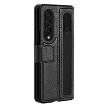 Заредете изображение във визуализатора на галерията – Nillkin Aoge Leather Case Flexible Armored Genuine Leather Case with Pocket for Samsung Galaxy Z Fold 3 Black - TopMag
