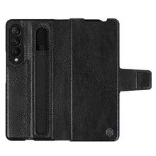 Заредете изображение във визуализатора на галерията – Nillkin Aoge Leather Case Flexible Armored Genuine Leather Case with Pocket for Samsung Galaxy Z Fold 3 Black - TopMag
