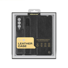 Заредете изображение във визуализатора на галерията – Nillkin Aoge Leather Case Flexible Armored Genuine Leather Case with Pocket for Samsung Galaxy Z Fold 3 Brown - TopMag
