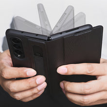 Заредете изображение във визуализатора на галерията – Nillkin Aoge Leather Case Flexible Armored Genuine Leather Case with Pocket for Samsung Galaxy Z Fold 3 Brown - TopMag
