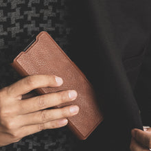 Заредете изображение във визуализатора на галерията – Nillkin Aoge Leather Case Flexible Armored Genuine Leather Case with Pocket for Samsung Galaxy Z Fold 3 Brown - TopMag
