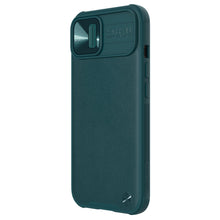 Заредете изображение във визуализатора на галерията – Nillkin CamShield Leather Case iPhone 13 cover with camera cover green - TopMag
