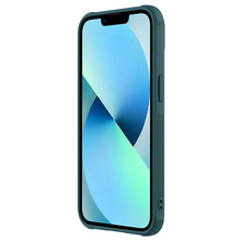Заредете изображение във визуализатора на галерията – Nillkin CamShield Leather Case iPhone 13 cover with camera cover green - TopMag
