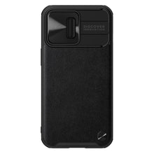 Заредете изображение във визуализатора на галерията – Nillkin CamShield Leather Case iPhone 13 Pro camera cover black - TopMag

