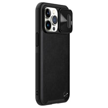 Заредете изображение във визуализатора на галерията – Nillkin CamShield Leather Case iPhone 13 Pro camera cover black - TopMag
