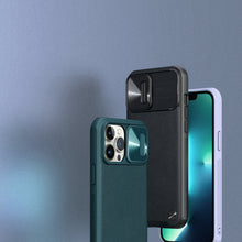 Заредете изображение във визуализатора на галерията – Nillkin CamShield Leather Case iPhone 13 Pro Max case with camera cover black - TopMag
