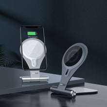 Заредете изображение във визуализатора на галерията – Nillkin stand with 15W MagSafe wireless charger gray (NKT11) - TopMag
