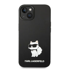 Заредете изображение във визуализатора на галерията – Karl Lagerfeld KLHMP14SSNCHBCK iPhone 14 6.1" hardcase black/black Silicone Choupette MagSafe
