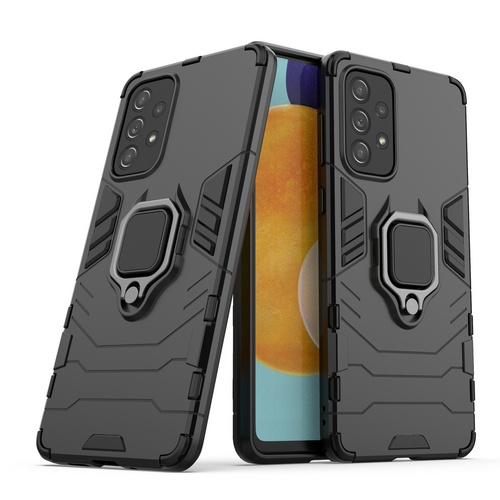 Ring Armor tough hybrid case cover + magnetic holder for Samsung Galaxy A73 black - TopMag