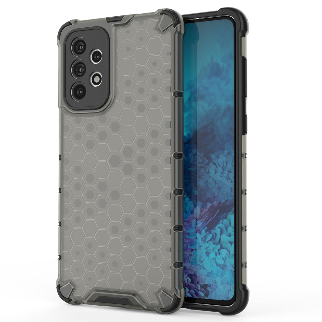 Honeycomb case armored cover with a gel frame for Samsung Galaxy A73 black - TopMag