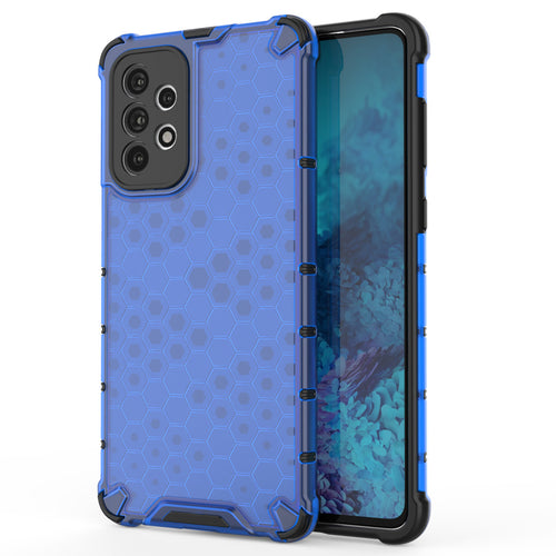Honeycomb case armored cover with a gel frame for Samsung Galaxy A73 blue - TopMag