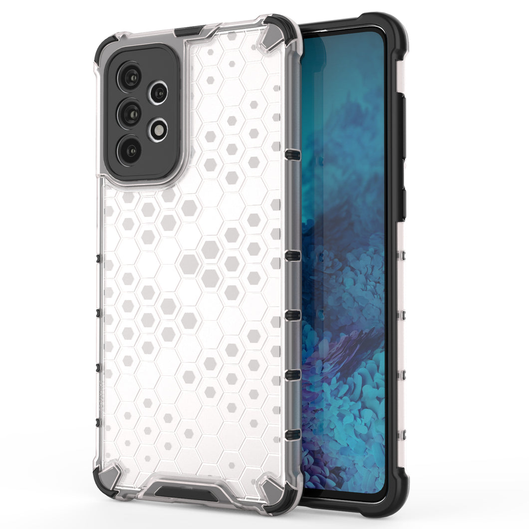 Honeycomb case armored cover with a gel frame for Samsung Galaxy A73 transparent - TopMag
