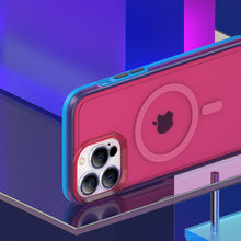Заредете изображение във визуализатора на галерията – Kingxbar PQY Fluorescence Series Magnetic Case for iPhone 13 Housing Cover Red (MagSafe Compatible) - TopMag
