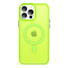 Заредете изображение във визуализатора на галерията – Kingxbar PQY Fluorescence Series Magnetic Case for iPhone 13 Pro Housing Cover Green (MagSafe Compatible) - TopMag
