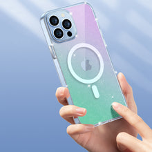 Заредете изображение във визуализатора на галерията – Kingxbar PQY Elegant Series Magnetic Case for iPhone 13 Cover Rainbow Cover (MagSafe Compatible) - TopMag
