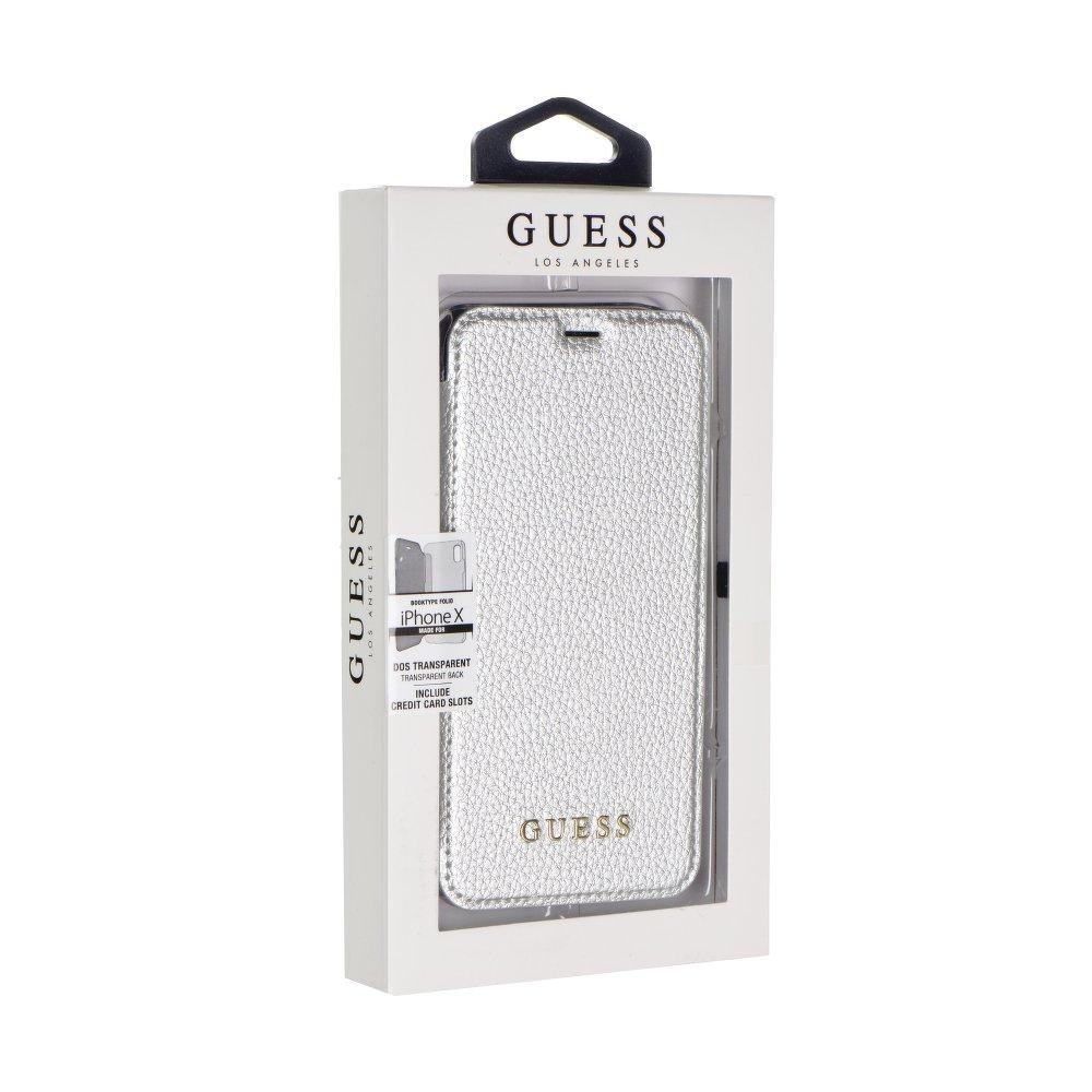 Оригинален калъф тип книга guess guflbkpxigltsi - iPhone x / xs  сив - само за 51.4 лв