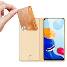 Заредете изображение във визуализатора на галерията – Dux Ducis Skin Pro Holster Cover Flip Cover for Xiaomi Redmi Note 11S / Note 11 gold - TopMag
