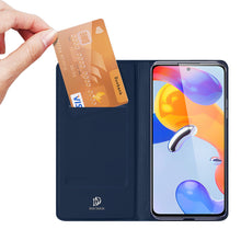 Заредете изображение във визуализатора на галерията – Dux Ducis Skin Pro Holster Cover Flip Cover for Xiaomi Redmi Note 11 Pro 5G / 11 Pro blue - TopMag
