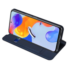 Заредете изображение във визуализатора на галерията – Dux Ducis Skin Pro Holster Cover Flip Cover for Xiaomi Redmi Note 11 Pro 5G / 11 Pro blue - TopMag
