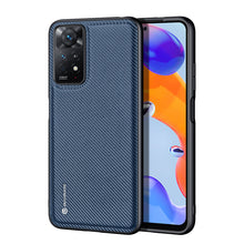 Заредете изображение във визуализатора на галерията – Dux Ducis Fino case cover covered with nylon material for Xiaomi Redmi Note 11 Pro 5G / 11 Pro blue - TopMag
