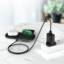 Заредете изображение във визуализатора на галерията – Choetech Wall Charger with UK USB Type A QC 3.0 plug black (Q5003-uk) - TopMag
