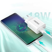 Заредете изображение във визуализатора на галерията – Choetech Q5003 USB wall charger Type A QC 3.0 white (Q5003-white) - TopMag
