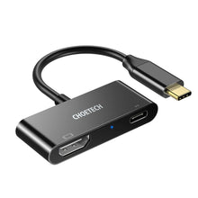 Заредете изображение във визуализатора на галерията – Choetech HUB-M03 plug adapter USB Type C - HDMI + USB-C Power Delivery black (HUB-M03) - TopMag
