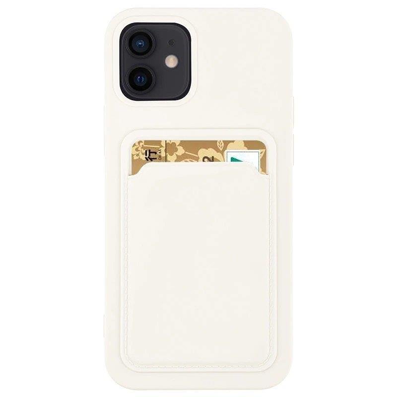 Card Case Silicone Wallet Case with Card Slot Documents for Samsung Galaxy A73 white - TopMag