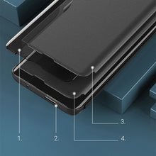 Заредете изображение във визуализатора на галерията – Eco Leather View Case Elegant flip cover case with stand function for Xiaomi Redmi Note 11S / Note 11 red - TopMag
