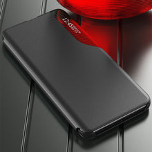 Заредете изображение във визуализатора на галерията – Eco Leather View Case Elegant flip cover case with stand function for Xiaomi Redmi Note 11S / Note 11 blue - TopMag
