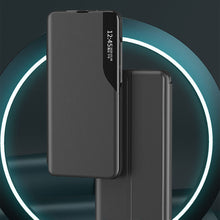 Заредете изображение във визуализатора на галерията – Eco Leather View Case Elegant flip cover case with stand function for Xiaomi Redmi Note 11S / Note 11 blue - TopMag
