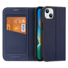 Заредете изображение във визуализатора на галерията – Dux Ducis Skin X2 case for iPhone 14 Plus case with magnetic flap blue
