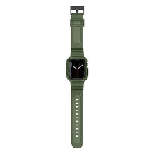 Заредете изображение във визуализатора на галерията – Kingxbar CYF537 2in1 Armored Case for Apple Watch SE, 8, 7, 6, 5, 4, 3, 2, 1 (45, 44, 42 mm) with strap green
