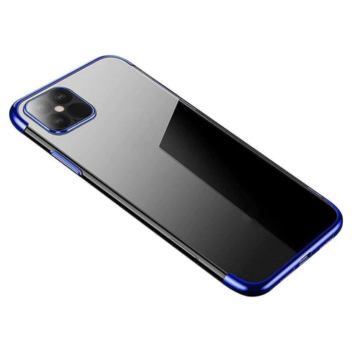 Clear Color case TPU gel cover with a metallic frame for Samsung Galaxy A13 5G blue - TopMag