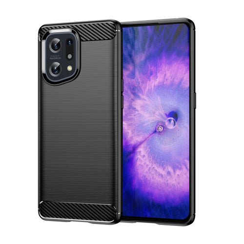 Carbon Case flexible cover case Oppo Find X5 black - TopMag
