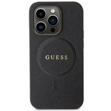 Заредете изображение във визуализатора на галерията – Original Case GUESS hardcase Saffiano MagSafe GUHMP14LPSAHMCK for Iphone 14 Pro black
