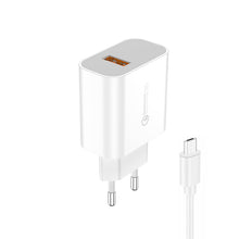 Заредете изображение във визуализатора на галерията – Foneng Wall charger EU46 - USB - 3A with USB to Micro USB cable white
