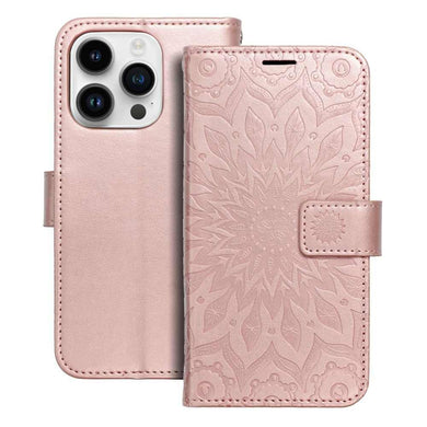 Forcell mezzo калъф тип книга за iphone 14 pro ( 6.1 ) mandala rose gold - TopMag