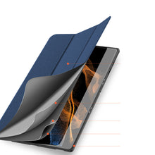 Заредете изображение във визуализатора на галерията – DUX DUCIS Domo foldable cover tablet case with Smart Sleep function Samsung Galaxy Tab S8 Ultra blue stand - TopMag
