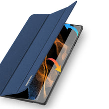 Заредете изображение във визуализатора на галерията – DUX DUCIS Domo foldable cover tablet case with Smart Sleep function Samsung Galaxy Tab S8 Ultra blue stand - TopMag
