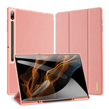 Заредете изображение във визуализатора на галерията – DUX DUCIS Domo foldable cover tablet case with Smart Sleep function Samsung Galaxy Tab S8 Ultra stand pink - TopMag
