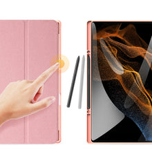 Заредете изображение във визуализатора на галерията – DUX DUCIS Domo foldable cover tablet case with Smart Sleep function Samsung Galaxy Tab S8 Ultra stand pink - TopMag
