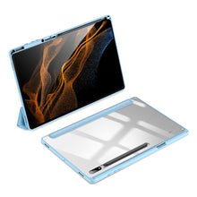 Заредете изображение във визуализатора на галерията – Dux Ducis Toby Armored Flip Smart Case For Samsung Galaxy Tab S8 Ultra With Stylus Holder Blue - TopMag
