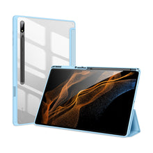 Заредете изображение във визуализатора на галерията – Dux Ducis Toby Armored Flip Smart Case For Samsung Galaxy Tab S8 Ultra With Stylus Holder Blue - TopMag
