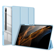 Заредете изображение във визуализатора на галерията – Dux Ducis Toby Armored Flip Smart Case For Samsung Galaxy Tab S8 Ultra With Stylus Holder Blue - TopMag
