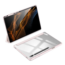 Заредете изображение във визуализатора на галерията – Dux Ducis Toby Armored Flip Smart Case for Samsung Galaxy Tab S8 Ultra with Stylus Holder Pink - TopMag
