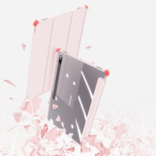 Заредете изображение във визуализатора на галерията – Dux Ducis Toby Armored Flip Smart Case for Samsung Galaxy Tab S8 Ultra with Stylus Holder Pink - TopMag
